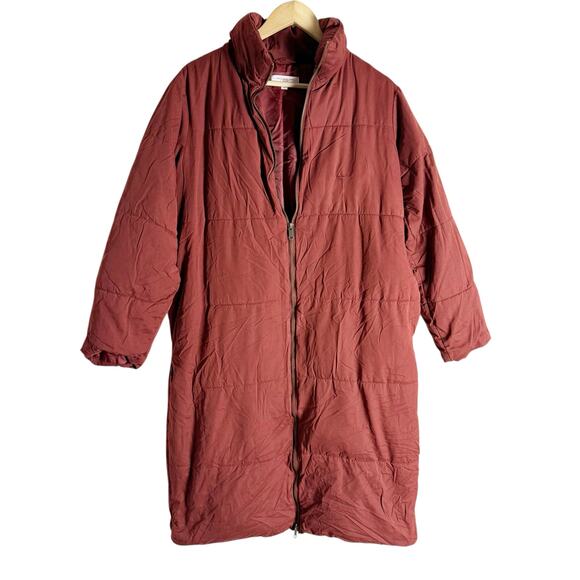 Sweet Baby Jamie Ruby Red Zip Up Long Sleeve Midi Winter Puffer Coat Size XS - Picture 5 of 15